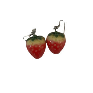 Earring Bundle!!! Realistic, homemade strawberry earrings + strawberry choker